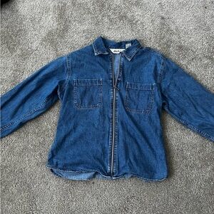 Eddie Bauer Zip Up Denim Jacket
